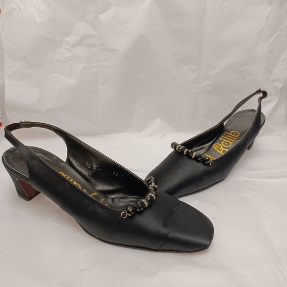 Adlib black sling back kitten heel size 8.5 - Picture 2 of 12